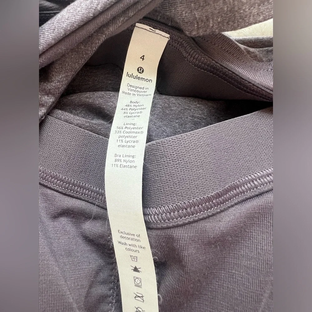Lululemon Cross It Off Tank Top Heathered Graphite Purple Size 4